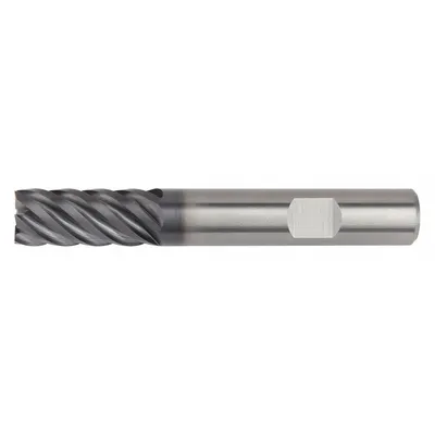 WIDIA HANITA Square End Mill: Carbide, AlTiN Coated, 6 Flute, 16 mm Mill Dia, 22 mm LOC - Carbide Square End Mills for Steel & Cast Iron