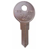 Key Blank: Compatible with Bauer Locks, 1676-BAU3 Keyway Type, Key ID # BAU3, Brass, Nickel Plated