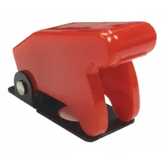 Toggle switch with integrated switch guard for preventing accidental activation. Suitable for controlling electrical circuits in fleet and vehicle maintenance applications, including heavy-duty trucks, buses, and off-road equipment.