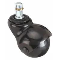 APPROVED VENDOR Stem Caster: Swivel, No Brake, 2 in Wheel Dia., 1 3/4 in Wheel Wd, Polyolefin, Black
