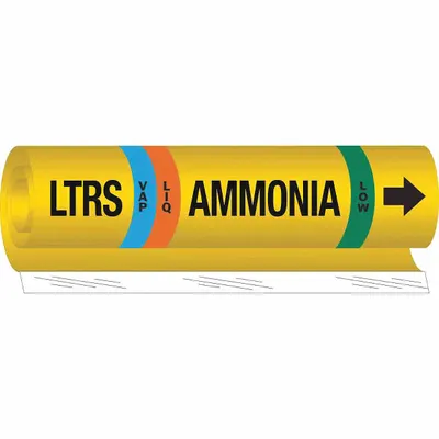 BRADY Ammonia Wrap-Around Pipe Marker - Ammonia Wrap-Around Pipe Markers