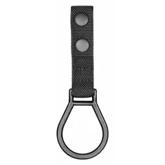 This key holder is a black nylon ballistic pouch with an open closure, measuring 6 3/4 in x 29 mm. It is designed for securing and organizing keys in settings such as facility maintenance or equipment access.