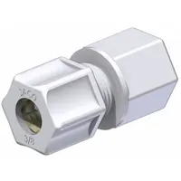 Female Compression Connector: 3/8 in OD x 3/8 in FNPT, 220 psi, White (MPN 25-6-6-C-PG)
