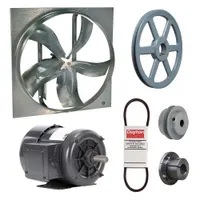 Exhaust Fan with Drive Package: Belt Drive, 42 in Blade, 3/4 hp, 17,709 cfm, 208-230/460V AC, 3 ph (MPN 7M827)