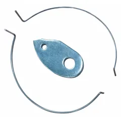 This stainless steel latch pawl assembly is a replacement component for TWA STS Series reels. It engages and disengages the reel drum to control hose or cable retraction. Typical applications include industrial settings where reels are used for hose or cable management.