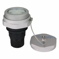 Washdown-rated straight blade connector rated 250V AC, 15 A, with 2 poles and 3 wires. Black housing designed for use in wet or washdown environments where moisture resistance is required. Suitable for industrial power connectivity applications.