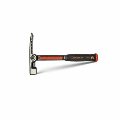CRESCENT Bricklayer Hammer: 8 in Overall Lg, Steel Handle, Perpendicular, 3/4 in Face Dia - Bricklayer's Hammers