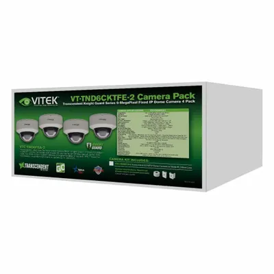 VITEK VT-TND6CKTFE-2 Fixed Dome Camera Kit, 1920x1080, Outdoor IP Network System - Video Surveillance Network IP Systems w/ Cameras