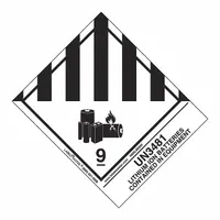 LABELMASTER UN3481 Lithium Ion Battery,Package Quantity 500: 4 3/4 in x 3 15/16 in, Paper, 500 PK (MPN HSNLB6500)