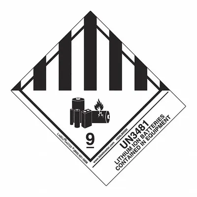 LABELMASTER Lithium Ion Battery,Package Quantity 500: 4 3/4 in x 3 15/16 in, Paper - Class 9: Miscellaneous Hazardous Materials