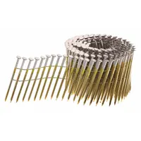 3-inch galvanized flat ring shank framing nails with diamond point, collated in strips for use with compatible framing nailers. Suitable for wood framing, sheathing, and truss assembly in construction applications. Pack of 2,400 nails