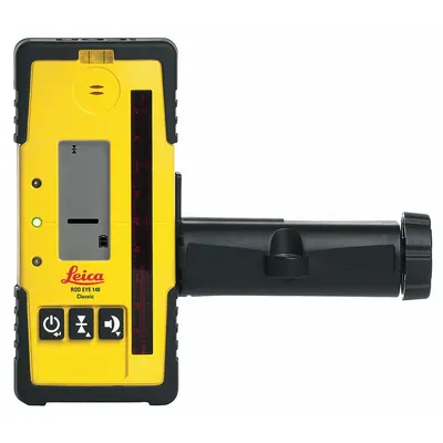 LEICA Laser Receiver: Includes Batteries, Yellow, AA, Red, 6 3/4 in Overall Ht - Laser Level Receivers