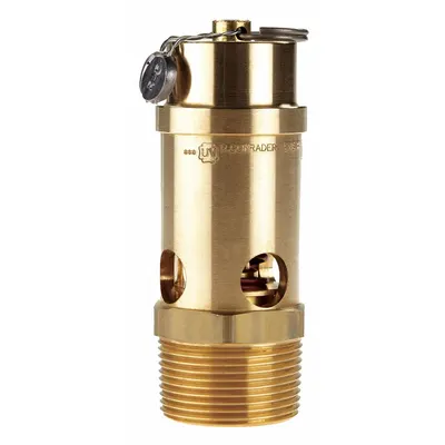 CONRADER Safety Valve: Soft Seat, 1 1/4 in (M)NPT Inlet (In.), 5/8 in (F)NPT Outlet (In.) - Soft Seat Pneumatic Safety Valves