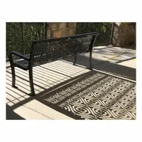 ULTRAPLAY Outdoor Bench: Lexington, 48 in Overall Lg, 35 1/2 in Overall Ht, Black, Black, Steel (MPN 954-FB4)