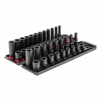 TEKTON Impact Socket Set: 3/8 in Drive Size, Small Set (0-50 pieces) Set Size, 42 Pieces, Metric/SAE (MPN SID91216)