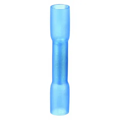 OEM Butt Splice Connector: Blue, Heat Shrink, For Wire Size 16 AWG – 14 AWG - Insulated Butt Splice Connectors with Heat Shrink