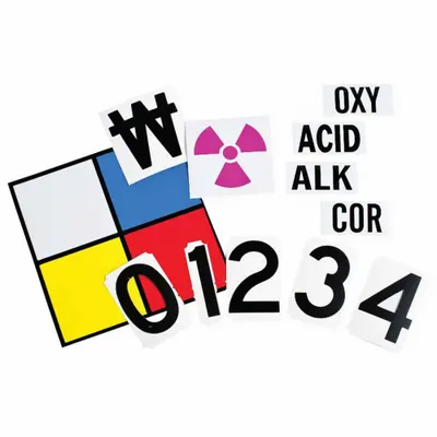 BRADY Placard Kit: Vinyl, 10 in Ht, 10 in Wd, 0.004 in Thick, 10 in x 10 in - Safety