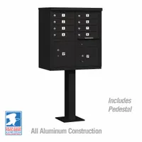 Cluster Box Unit: CBU, 10 Doors, Horizontal, 62 in H x 30 1/2 in W x 18 in D, Pedestal Mounting (MPN 3308BLK-U)
