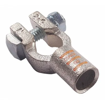 WESTWARD Battery Terminal: Straight, Crimp, 2/0 ga, Orange Color, Negative - Straight Alignment
