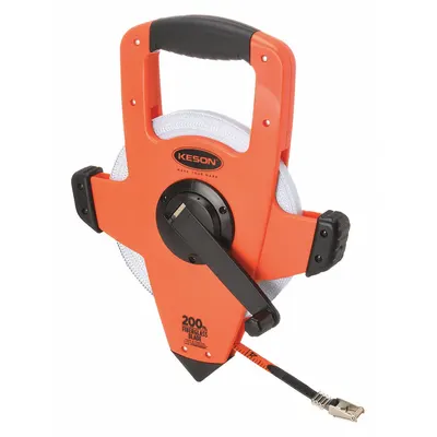KESON Long Tape Measure: Assisted, OTRS10200H, SAE/Engineers Scale, 200 ft, 1/100 ft - Open-Reel Long Tape Measures