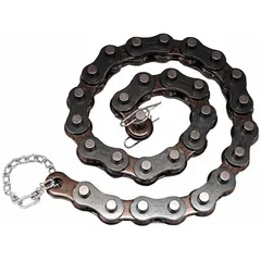 Replacement chain for WHEELER-REX 3890-12 hydraulic pipe cutter. Features 29 pins. Used to replace worn or damaged chains in industrial pipe-cutting applications, maintaining proper tension and cutting performance.