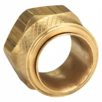 PARKER Compression Fitting Nut: 1/4 in OD Fitting Size, Compression, Brass, 3/8 in Overall Lg, 10 PK (MPN 61PB-4)