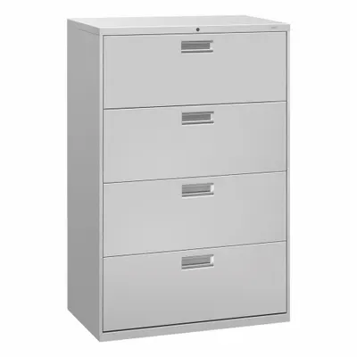 HON Lateral File Cabinet with Drawer: Light Gray, 4 Drawers, 52 1/2 in Overall Ht - Lateral File Cabinets