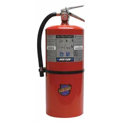 This BUCKEYE fire extinguisher is a Class BC unit rated 60B:C, charged with Potassium Bicarbonate. It is designed for use on flammable liquid and energized electrical fires. Typical applications include industrial facilities, workshops, and commercial buildings where such fire risks are present.