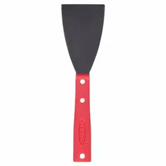 Long-reach scraper with a stiff, straight carbon steel blade and a polypropylene handle. Designed for removing paint, adhesive, and heavy buildup from floors, walls, and ceilings in construction and maintenance tasks.