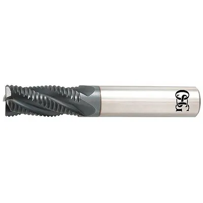 OSG Roughing End Mill: Carbide, TiAlN Coated, 4 Flute, 5 mm Mill Dia, 15 mm LOC - Square Carbide Roughing End Mills for Steel & Cast Iron