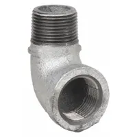 ANVIL Metal Pipe Elbow: 90° Elbow, 300 psi @ 150° F, 1/2 in x 1/2 in, Malleable Iron, Made in USA (MPN 0311016208)