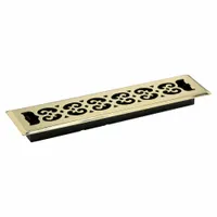 Floor Register: Floor, 15 1/2 in H, 3 3/4 in W, Decorative, Bright, Brass, Steel Grille, One-Way (MPN SPH214)