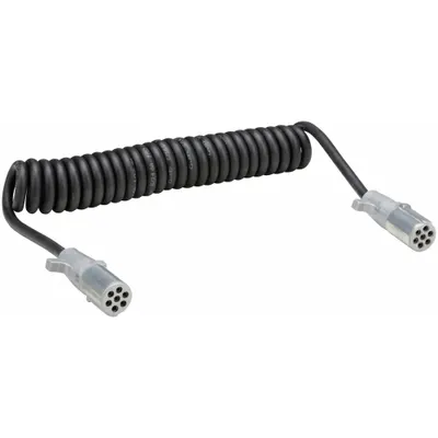 GROTE Coiled Non ABS Power Cord with Die-Cast Plugs, 15 ft - Fleet and Vehicle Maintenance