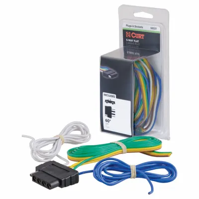 CURT 5-Way Rubber Electrical Plug, 16 ga Wire Gauge, Vehicle Side, 58531 - Fleet and Vehicle Maintenance