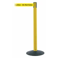 TENSABARRIER Barrier Post with Belt: Yellow, No Pattern, Caution Do Not Enter, 13 ft Belt Lg, Yellow (MPN 875-35-MAX-NO-YAX-C)