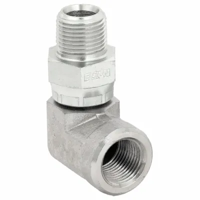 AEROQUIP Hydraulic Hose Adapter: 3/8 in x 3/8 in Fitting Size, Male x Female, NPTF x NPTF - NPTF-to-NPTF Steel Hydraulic Hose Adapters