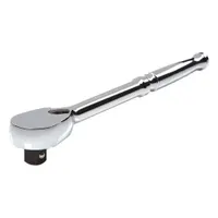 TEKTON Hand Ratchet: Pear, Reversible, 10 1/2 in Overall Lg, Polished, 4° Min Arc Swing, Std Lg (MPN SRH01210)