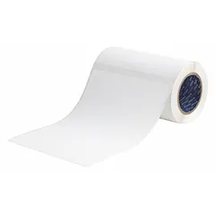 Acrylic label roll with permanent adhesive, inkjet print-receptive, for use with J5000 printer series. Contains 100 precut labels per roll. Suitable for industrial identification and labeling applications.