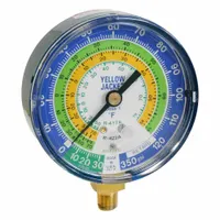 YELLOW JACKET Low Side Gauge: Low Side Gauge, Non-Liquid Filled, 3 1/8 in Dia, 1/8 in Male NPT, Blue (MPN 49160)