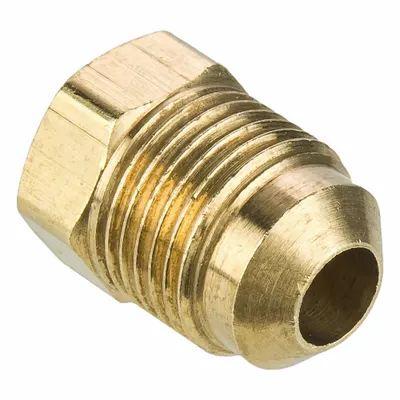 PARKER Flared Fitting Plug: 5/16 in OD Fitting Size, Flared - Standard Brass 45-Degree Flare Tube Fittings