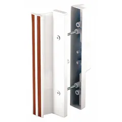 Recessed handle for sliding doors, measuring 7 3/8 in height and 1 in width. Designed for flush-mount installation on sliding doors in industrial and commercial settings such as machine enclosures, equipment cabinets, and facility partitions.