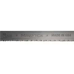 Bi-metal band saw blade with Maverick(R) design and raker/variable cutting edge. Blade width 1 in, length 11 ft 6 in. Suitable for cutting steel and steel alloys in industrial metalworking applications such as structural fabrication, pipe cutting, and general manufacturing.