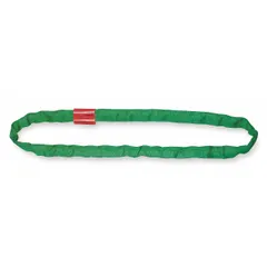 Endless round sling made of polyester with a 7/8 in body diameter and 8 ft sling length. Used for lifting and rigging in industrial settings, offering flexibility and surface protection for loads.