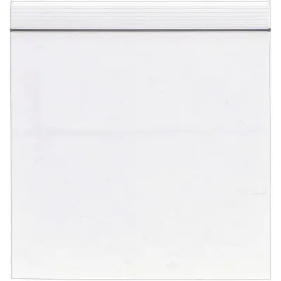 RELOC ZIPPIT Reclosable Bag: 4 mil Thick, 9 in Wd, 12 in Lg, Hang Hole Not Included - White Block Reclosable Poly Bags