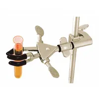 OHAUS Single Adjust Clamp: Dual Adjust Clamp, Stainless Steel, 7 in Overall Lg, 3 Prongs (MPN CLM-SWIVL3DSM)
