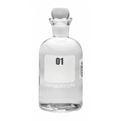 WHEATON Bottle: 300 mL, Pennyhead Stopper, 165 mm, Colorless, # Sequence: 01-24 - Glass Lab BOD Bottles
