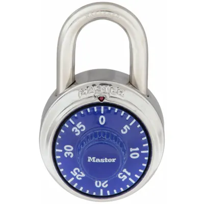 MASTER LOCK Combination Padlock: Dial Combo, Silver, Stainless Steel, Std Shackle - Standard Shackle Combination Padlocks