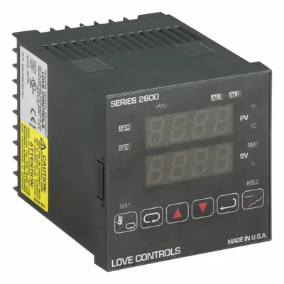 Dwyer Temperature Controller: 2600, 1/4 DIN Size, Fuzzy Logic/Manual/PID/Self Adj - Temperature Controllers