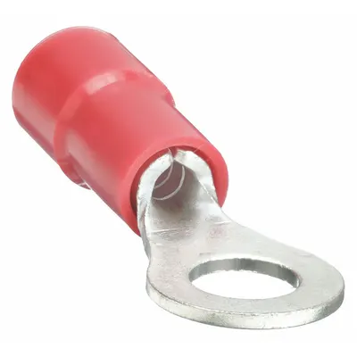 OEM Ring Terminal: Red, Vinyl Insulation, #8 Stud Size, 22 AWG to 16 AWG Wire Sizes - Insulated Ring Terminals