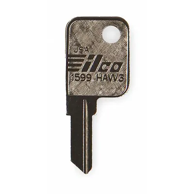 KABA ILCO Key Blank: Compatible with Hayworth Locks, Key ID # HAW3, 5 Pins, Brass - Office Furniture Key Blanks
